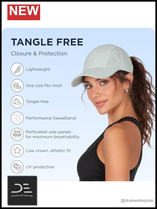 Patented Ponytail Baseball Cap - Feather-Light Active Hat with Open Back main image 5